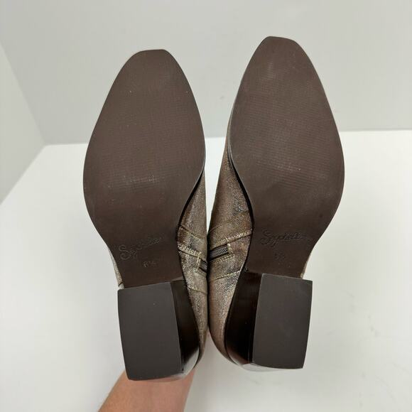NEW Seychelles Upside Silver Metallic Suede Leather Western Bootie Ankle Boot - Picture 15 of 15